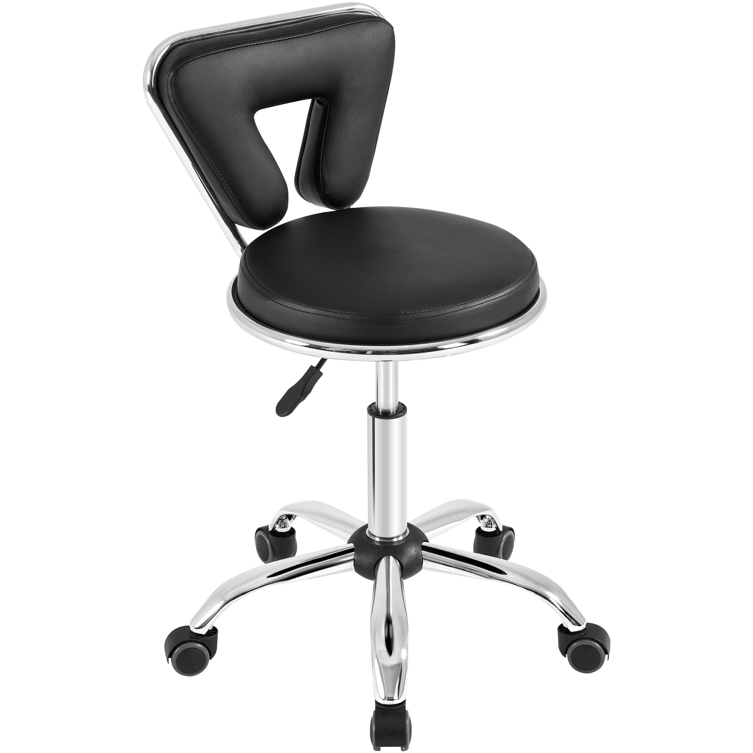 Foto 2 pulgar | Taburete De Salón Giratorio Con Ruedas Yaheetech, Silla De Uñas Negra - Venta Internacional.