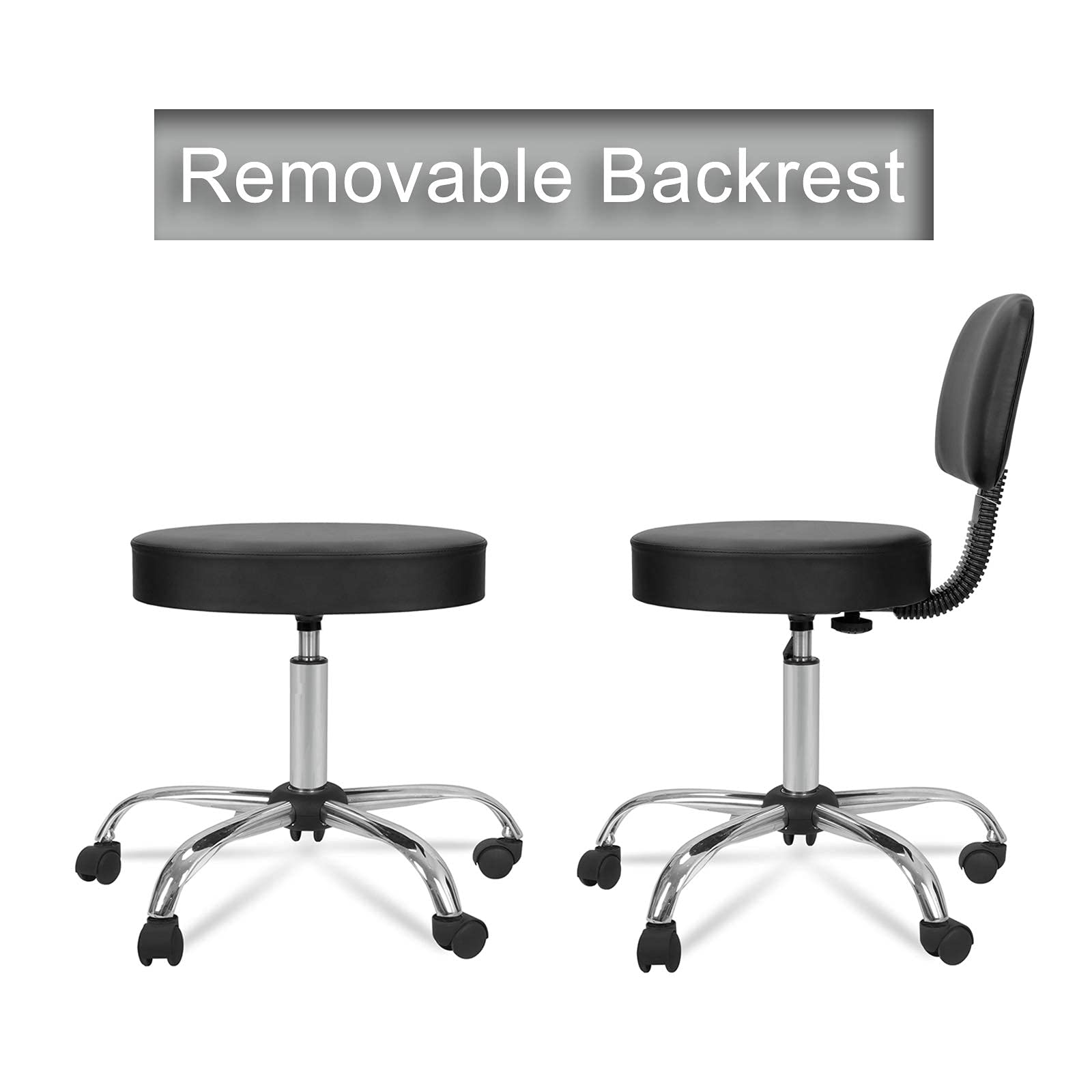 Foto 2 | Taburete Zeny Para Spa, Giratorio, Con Respaldo, Color Negro - Venta Internacional.