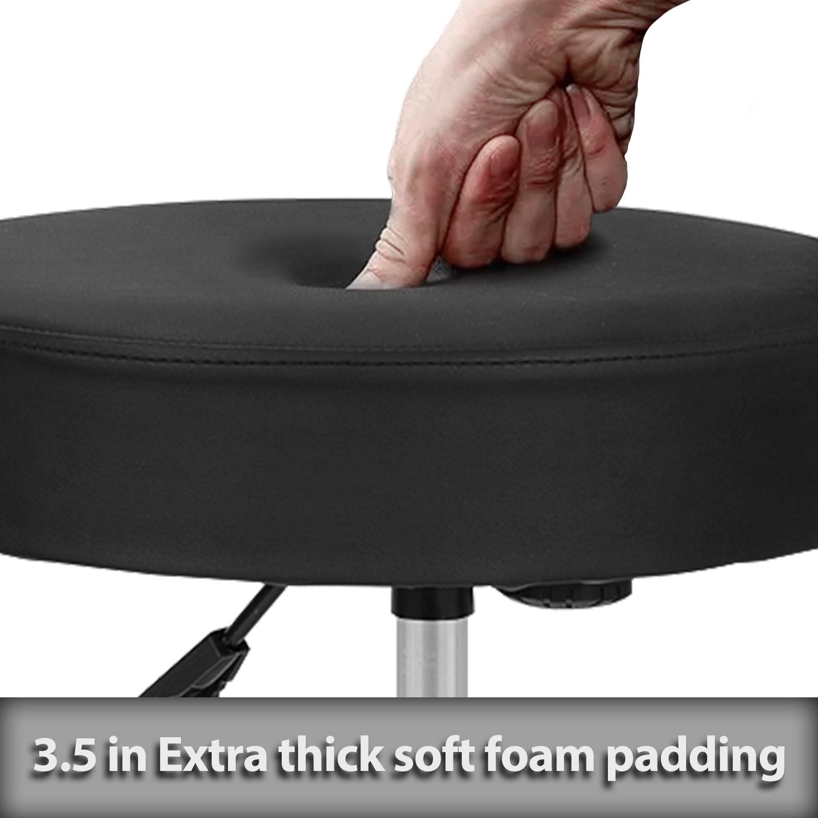Foto 4 pulgar | Taburete Zeny Para Spa, Giratorio, Con Respaldo, Color Negro - Venta Internacional.