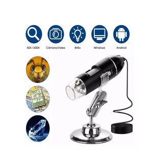 Foto 2 | Microscopio Digital Belug 3 en 1 Usb 1600x Zoom Óptico Hd 8 Leds Negro