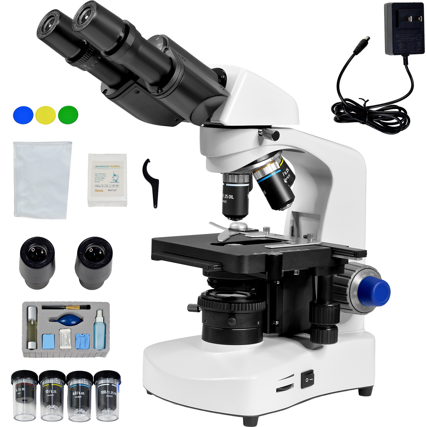 Foto 3 pulgar | Microscopio Binocular Planacromatico Profesional 10x-1000x