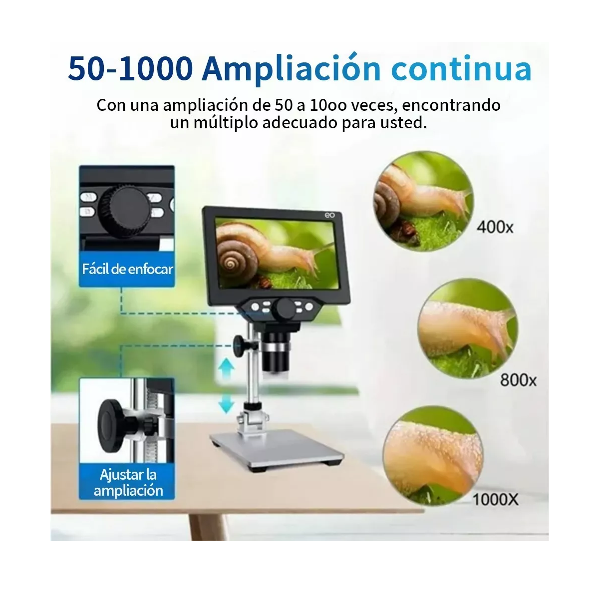 Foto 4 pulgar | Microscopio Electrónico Académico Con Pantalla Lcd Eo Safe Imports Esi-13031 Negro