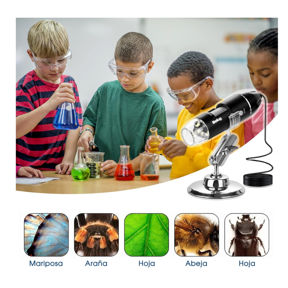 Foto 3 | Microscopio Usb Digital 1600x Zoom Optico 8 Leds Android Win Color Negro Belug
