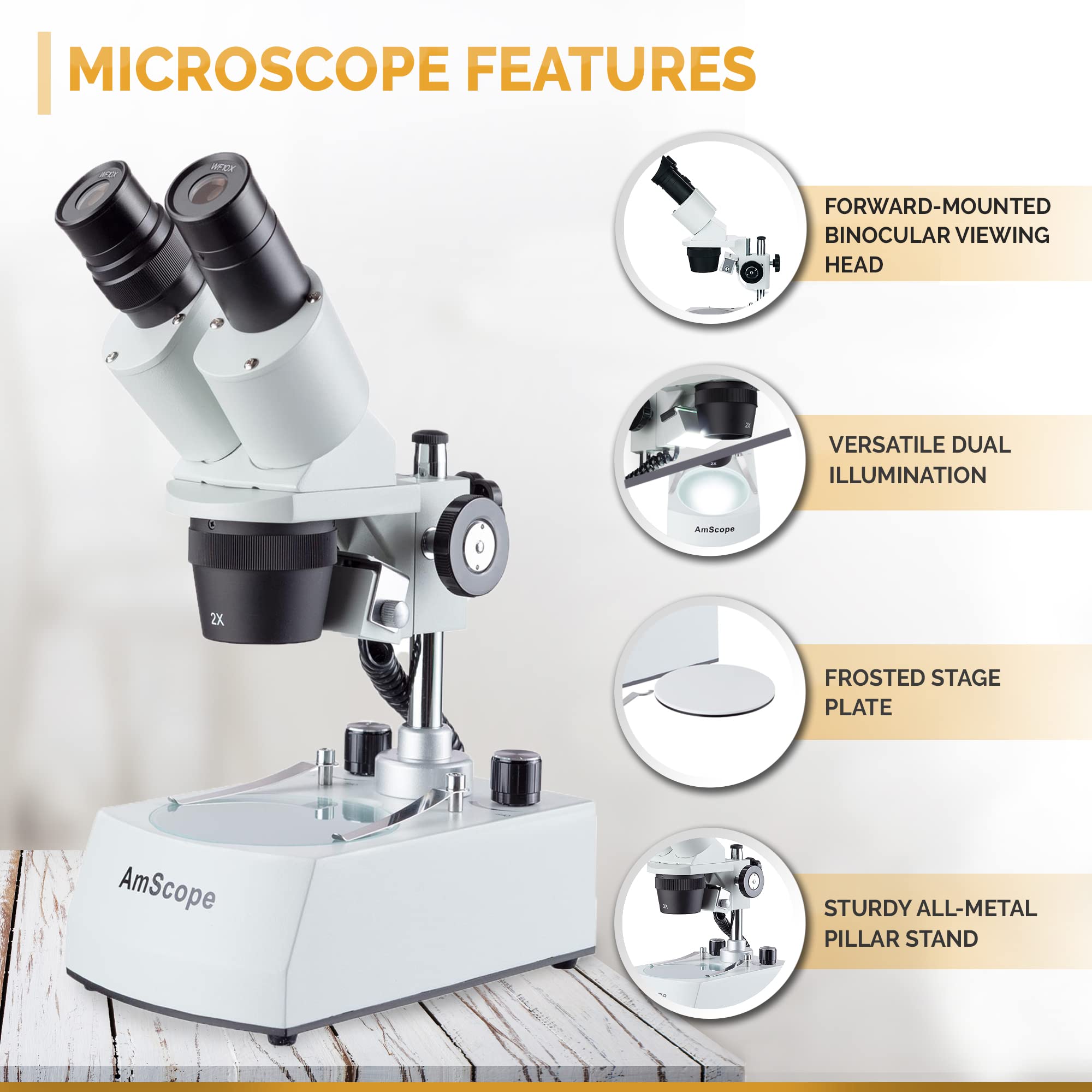 Foto 3 pulgar | Microscopio Estéreo Amscope Se306r-p-led 20x Y 40x - Venta Internacional.