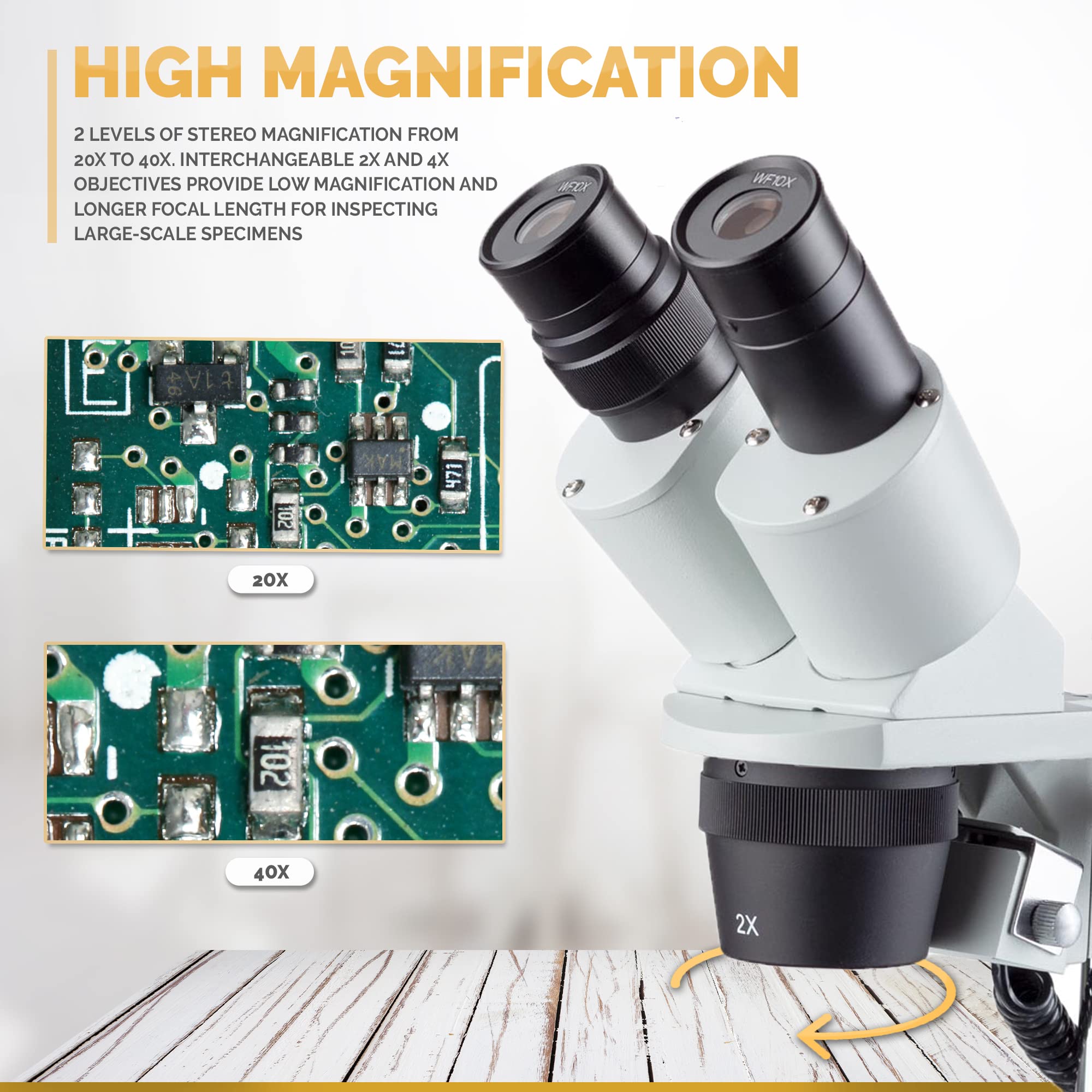 Foto 4 pulgar | Microscopio Estéreo Amscope Se306r-p-led 20x Y 40x - Venta Internacional.