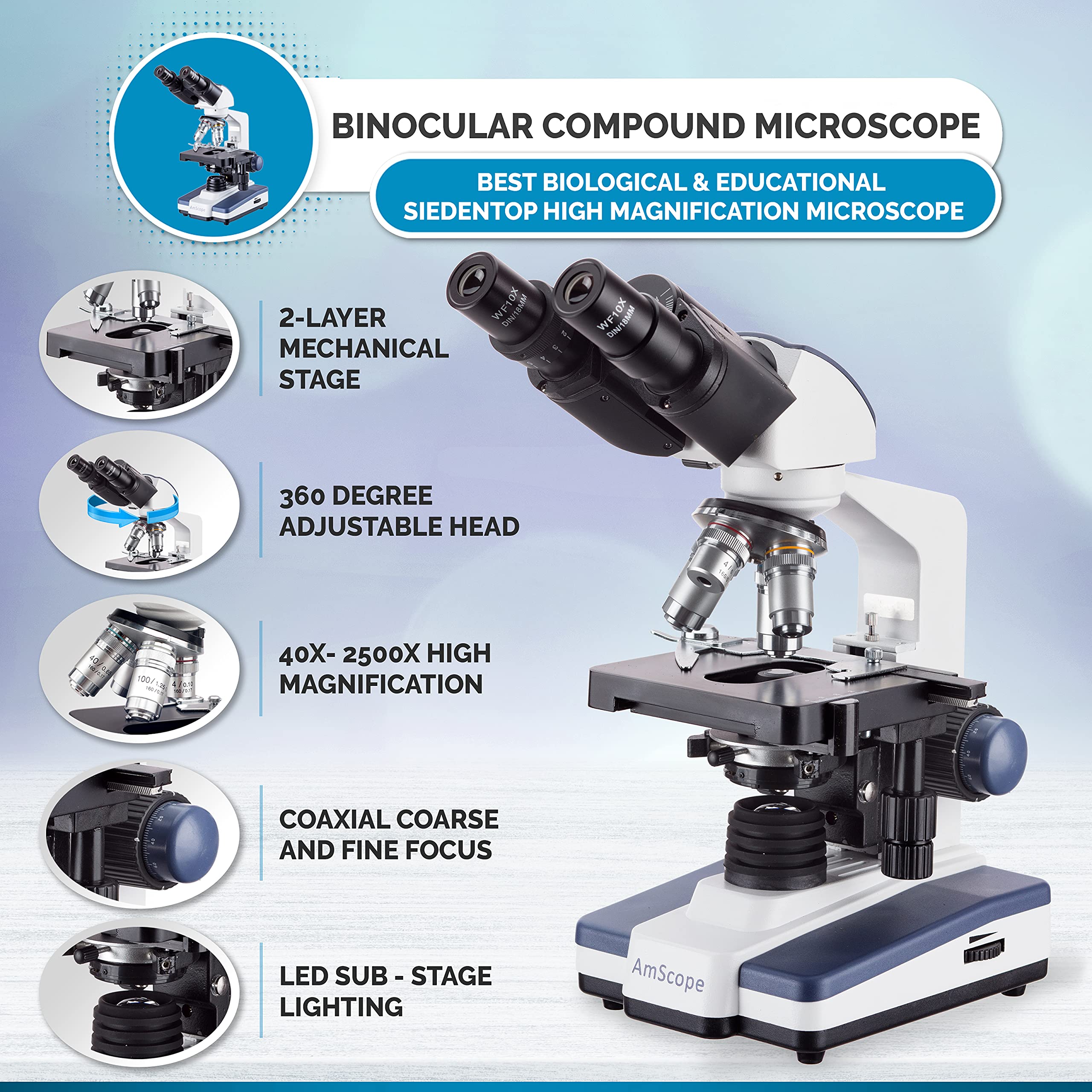 Foto 3 pulgar | Microscopio Binocular Digital Siedentopf Amscope B120b-e1 - Venta Internacional.