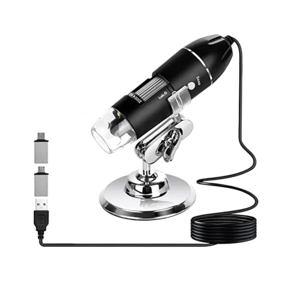 Foto 1 | Usb Microscopio Digital Lab.g 3en1 1600x 8led Con Soporte Zoom Negro