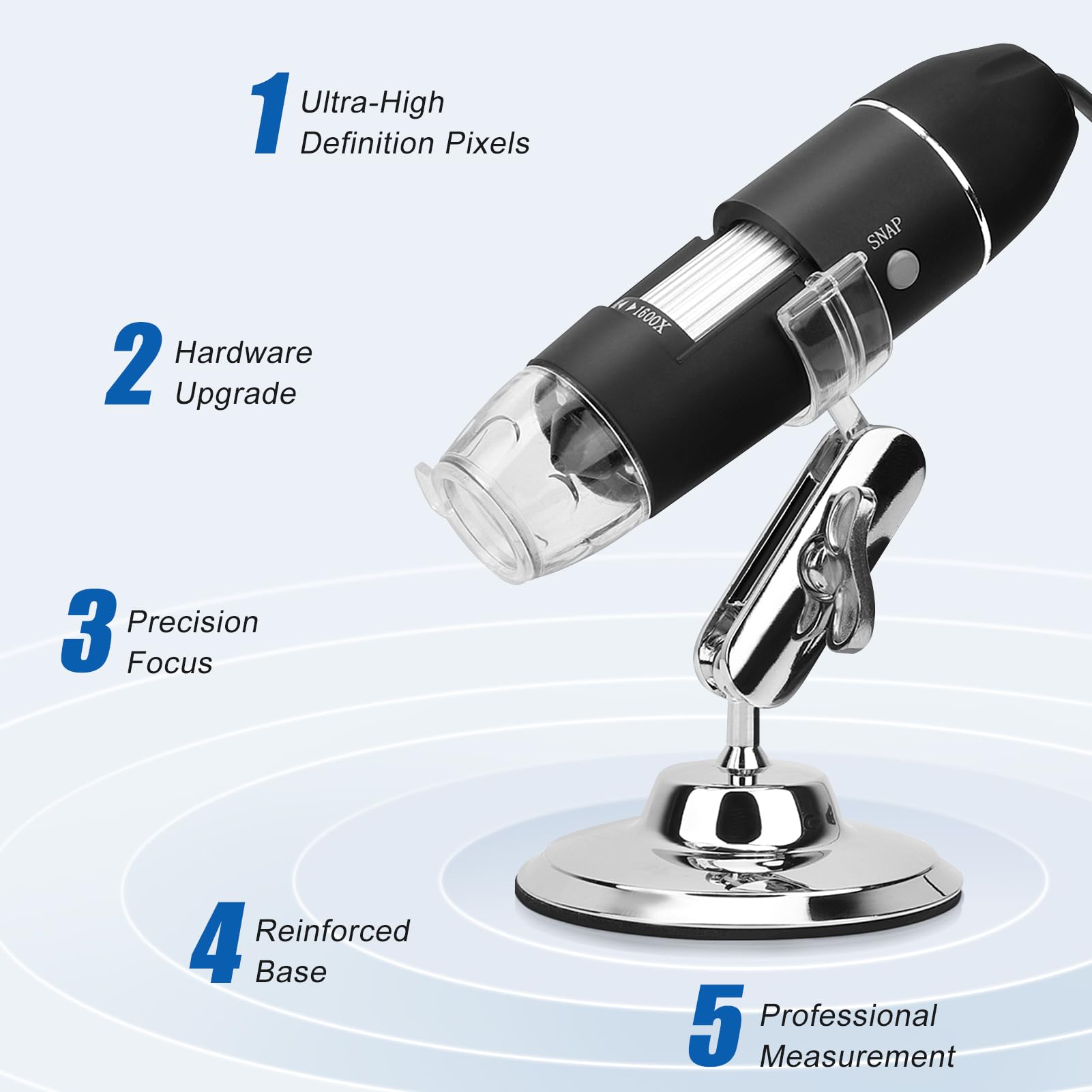 Foto 5 pulgar | Lupa Digital Zerone S4t-30w-d 1600x Con Soporte Y 8 Led - Venta Internacional.