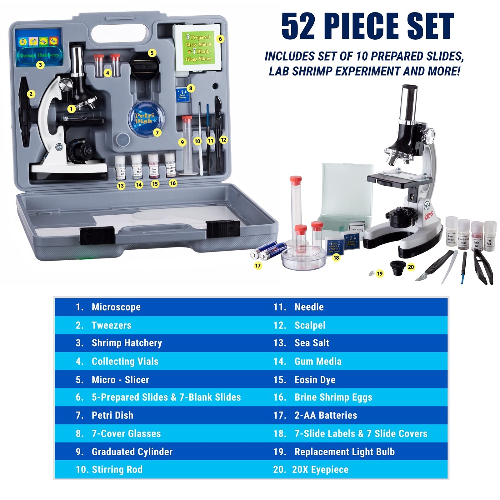 Foto 4 pulgar | Microscopio Amscope 120x-1200x Para Principiantes Con Kit Stem De 52 Piezas - Venta Internacional.