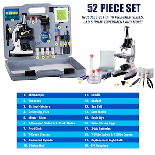 Foto 3 | Microscopio Amscope 120x-1200x Para Principiantes Con Kit Stem De 52 Piezas - Venta Internacional.