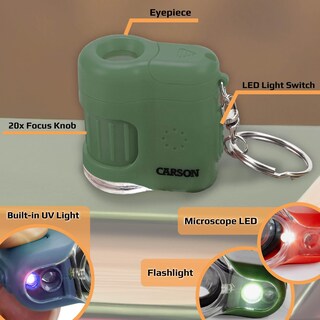 Foto 2 | Microscopio De Bolsillo Carson Micromini 20x Led Con Linterna Uv - Venta Internacional.