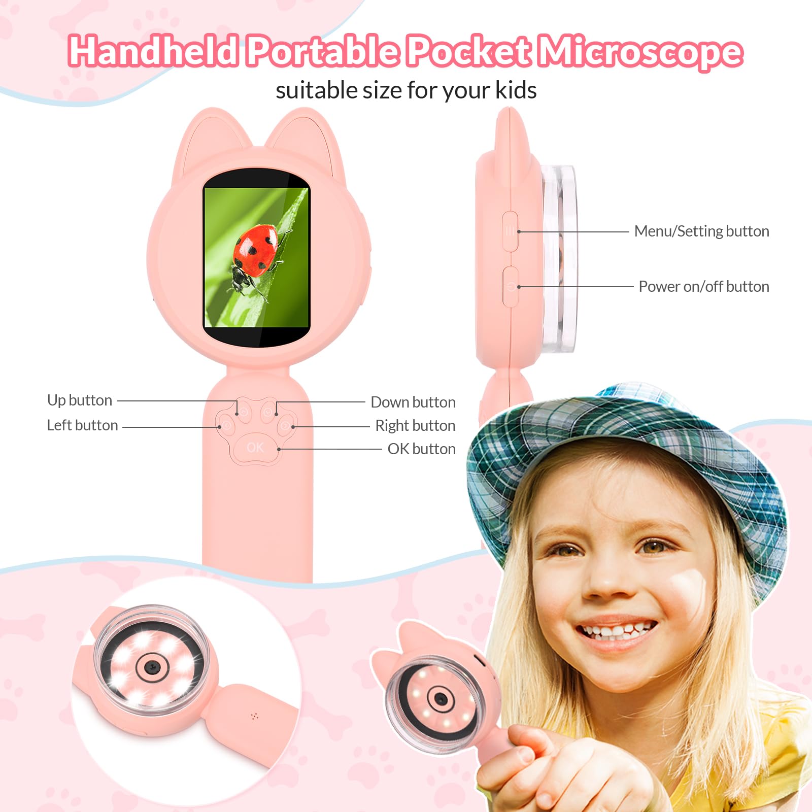 Foto 7 pulgar | Microscopio Portátil Mafiti Mini Pocket Para Niños Con Aumento De 10x - Venta Internacional.
