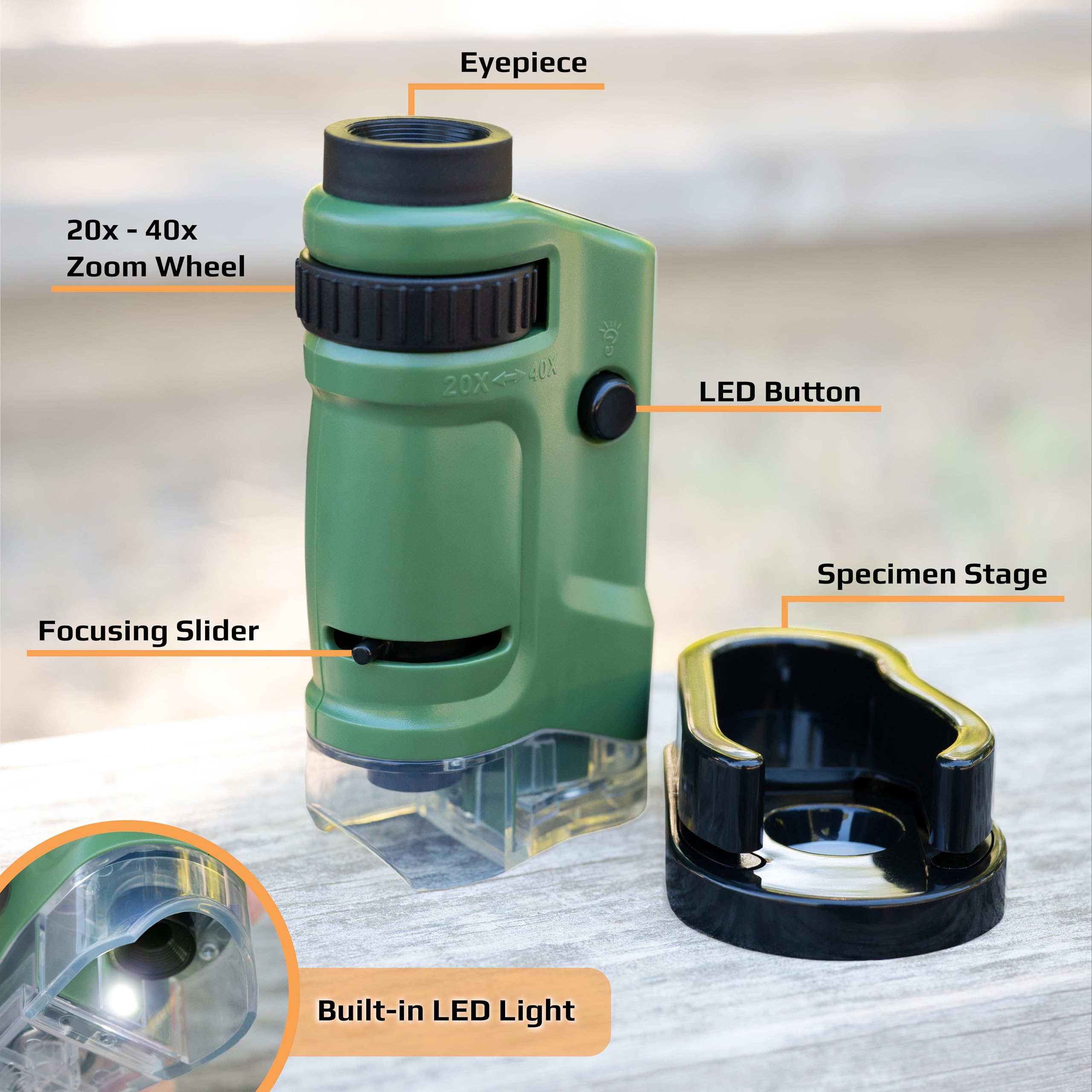 Foto 5 pulgar | Microscopio Carson Microbrite, Zoom 20x40x, Bolsillo Con Luz Led - Venta Internacional.