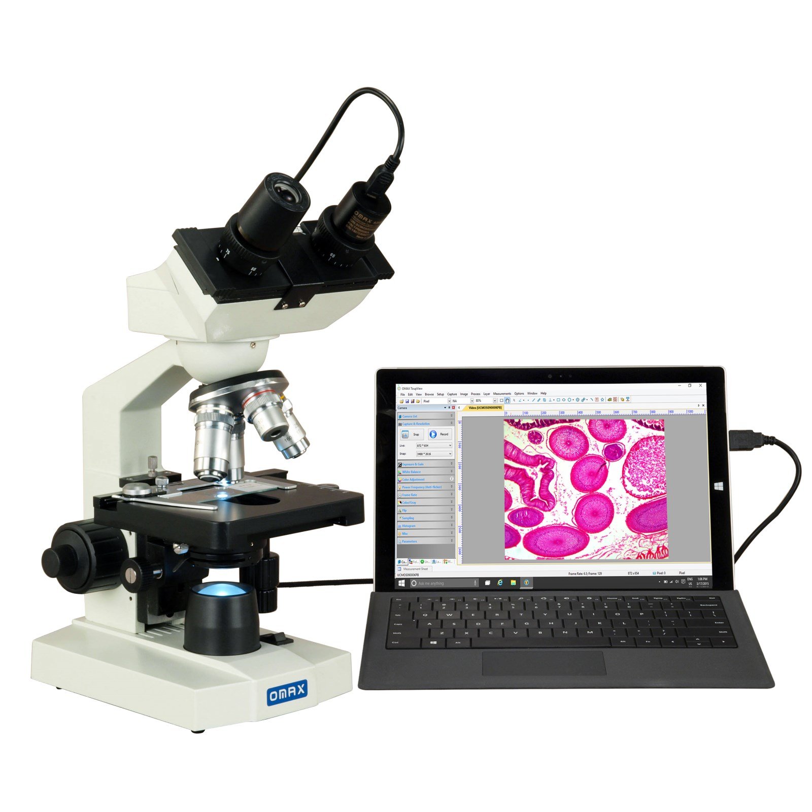 Foto 2 pulgar | Microscopio Omax 40x-2500x Led Binocular Compound M82ez-c50s - Venta Internacional.