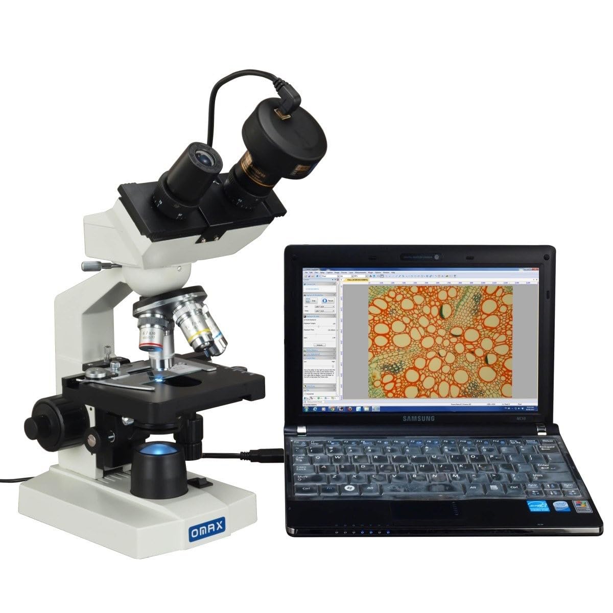 Foto 4 pulgar | Microscope Omax Lab Binocular Biological Compound 40x-2500x - Venta Internacional.