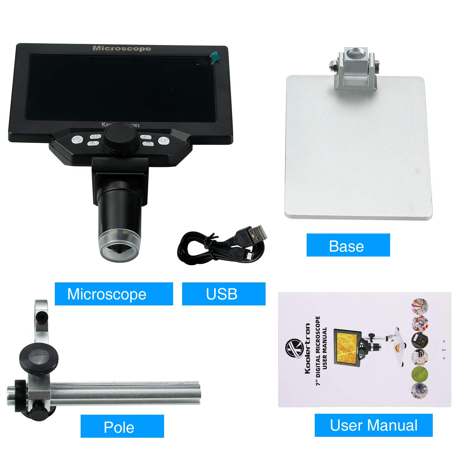 Foto 7 | Microscopio Digital Koolertron Lcd De 7 Pulgadas 12mp 1-1200x 1080p - Venta Internacional.