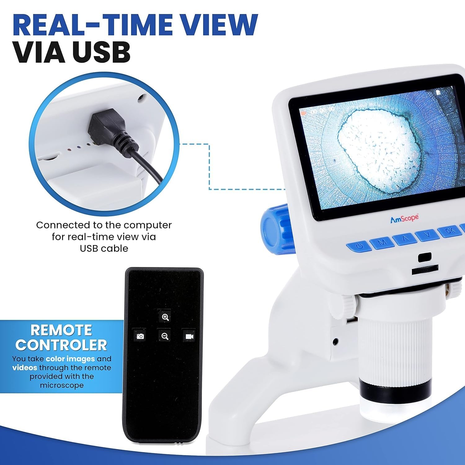 Foto 5 pulgar | Microscopio Amscope Dm140 1080p Hd Lcd De 4,3 Pulgadas Con Led - Venta Internacional.