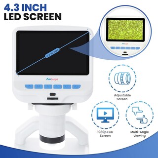 Foto 5 | Microscopio Amscope Dm140 1080p Hd Lcd De 4,3 Pulgadas Con Led - Venta Internacional.