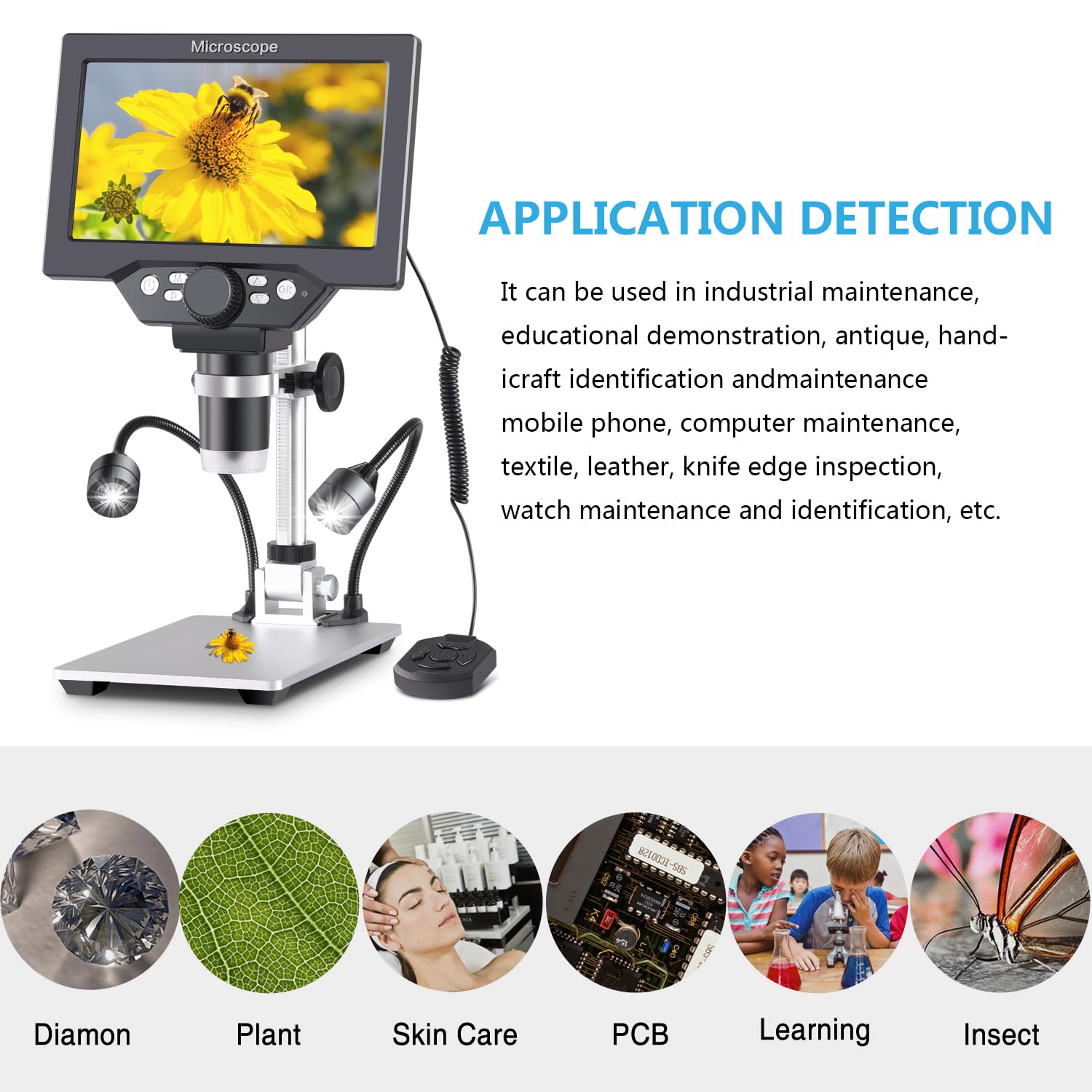 Foto 7 | Microscopio Digital Koolertron Lcd De 7 Pulgadas 12mp 1200x 1080p - Venta Internacional.