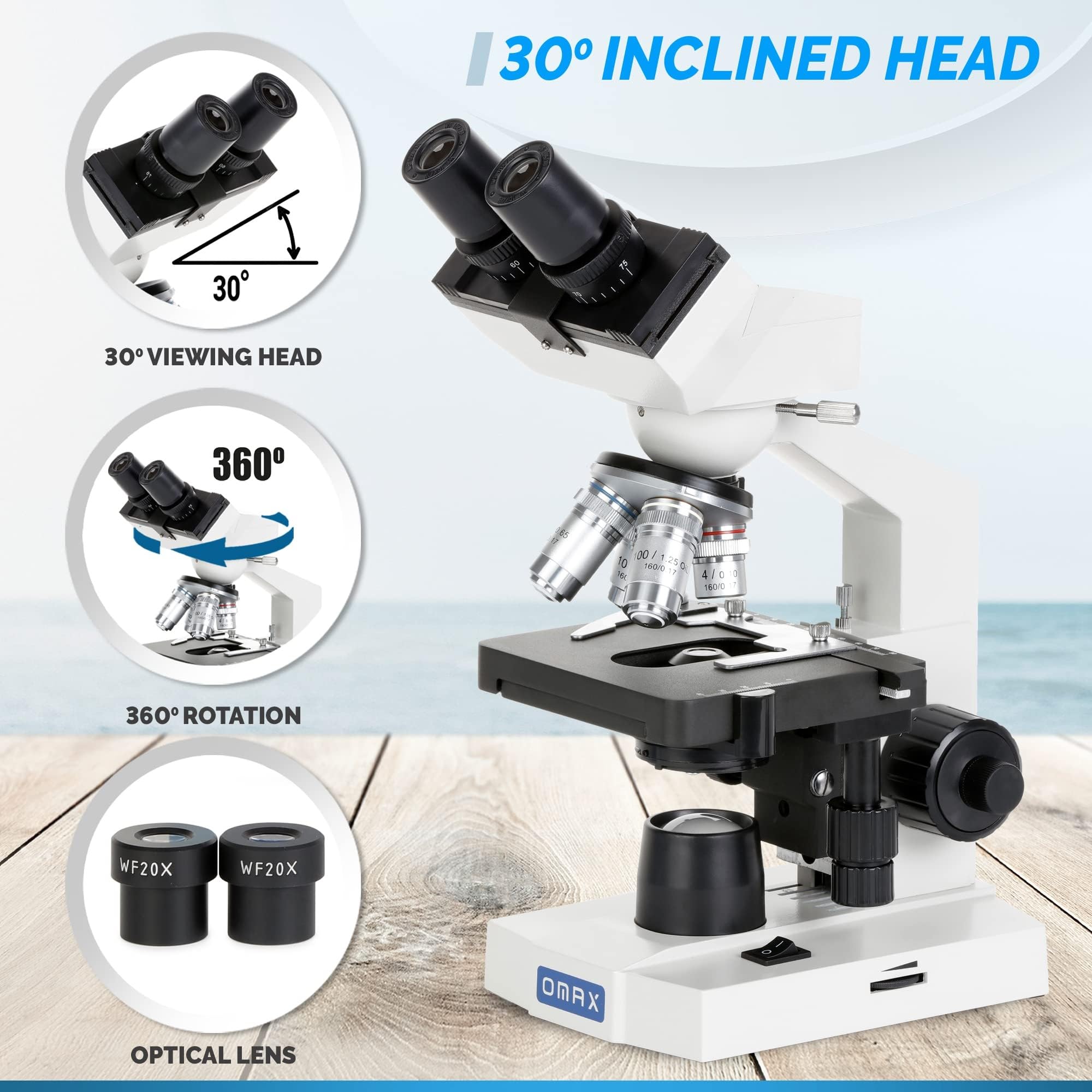 Foto 4 pulgar | Microscopio Compuesto Binocular Led Serie Omax M82e De Laboratorio - Venta Internacional.