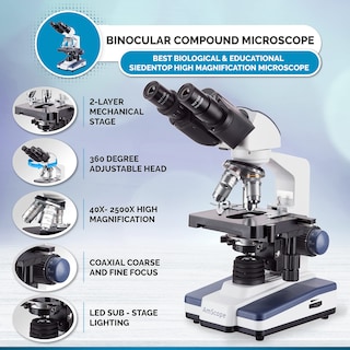 Foto 3 | Microscopio Binocular Led Serie B120 Amscope 40x-2500x Con Cámara - Venta Internacional.