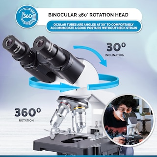 Foto 6 | Microscopio Binocular Led Serie B120 Amscope 40x-2500x Con Cámara - Venta Internacional.