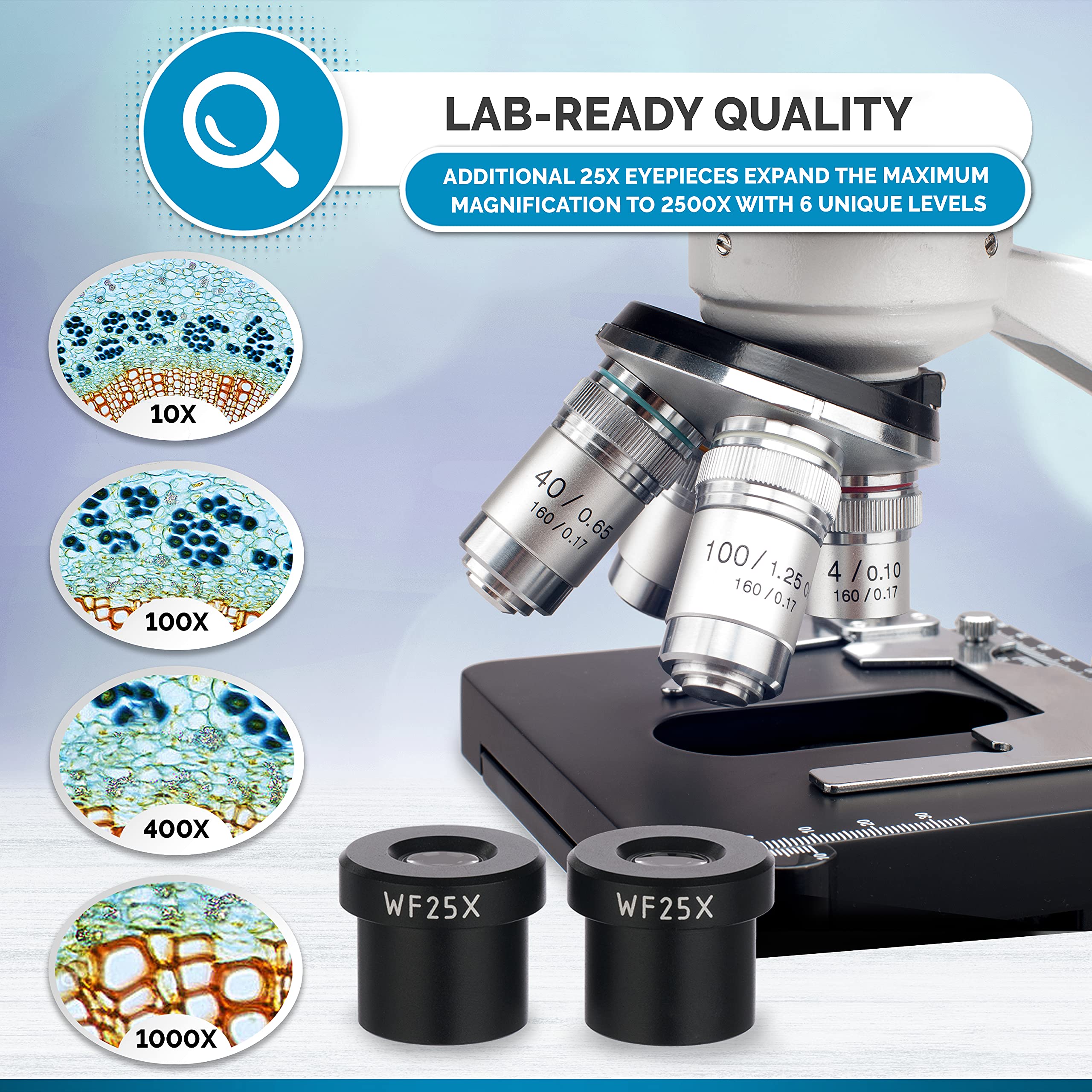 Foto 4 | Microscopio Binocular Led Serie B120 De Amscope 40x-2500x +5 Mp - Venta Internacional.