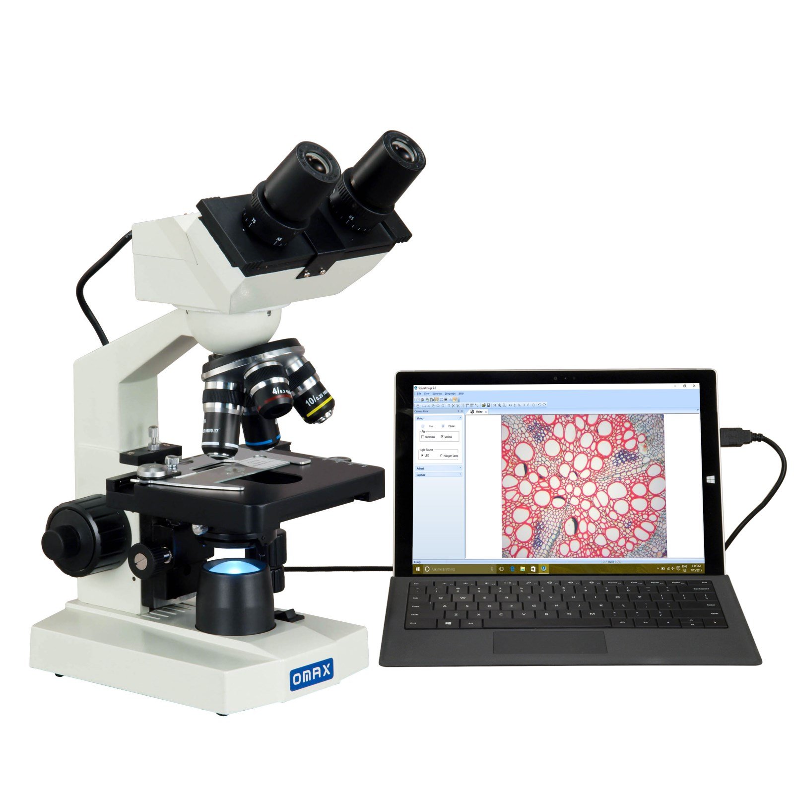 Foto 5 pulgar | Microscopio Compuesto Omax Md82es10 40x-2000x Con Cámara De 1 3 Mp - Venta Internacional.