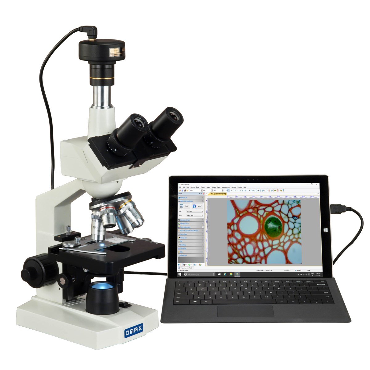 Foto 2 pulgar | Microscopio Omax M83ez-c50u Trinocular 40x-2500x Con Cámara De 5 Mp - Venta Internacional.