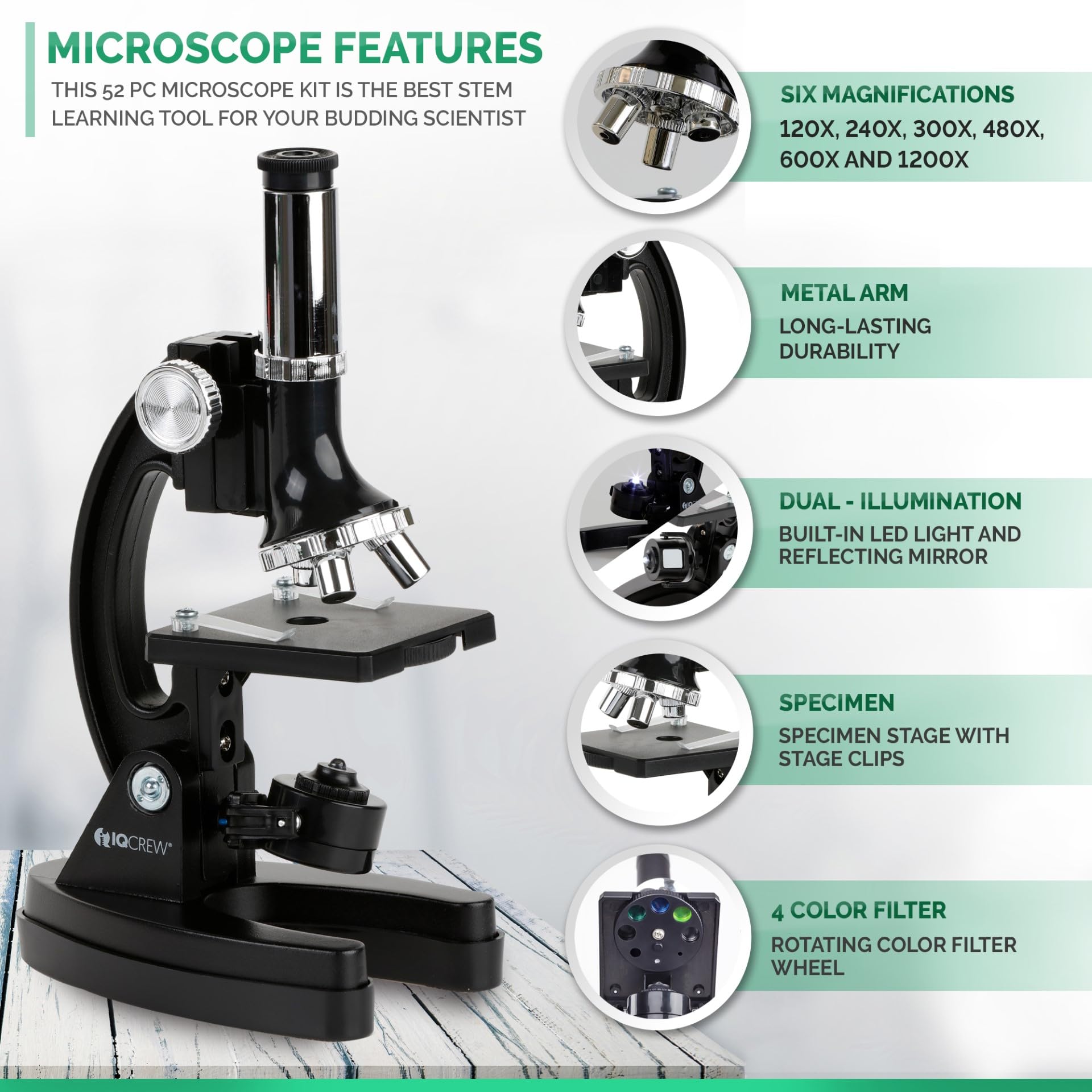 Foto 5 pulgar | Microscopio Amscope Serie M30 Stem De 52 Piezas Para Niños  Color Negro - Venta Internacional.
