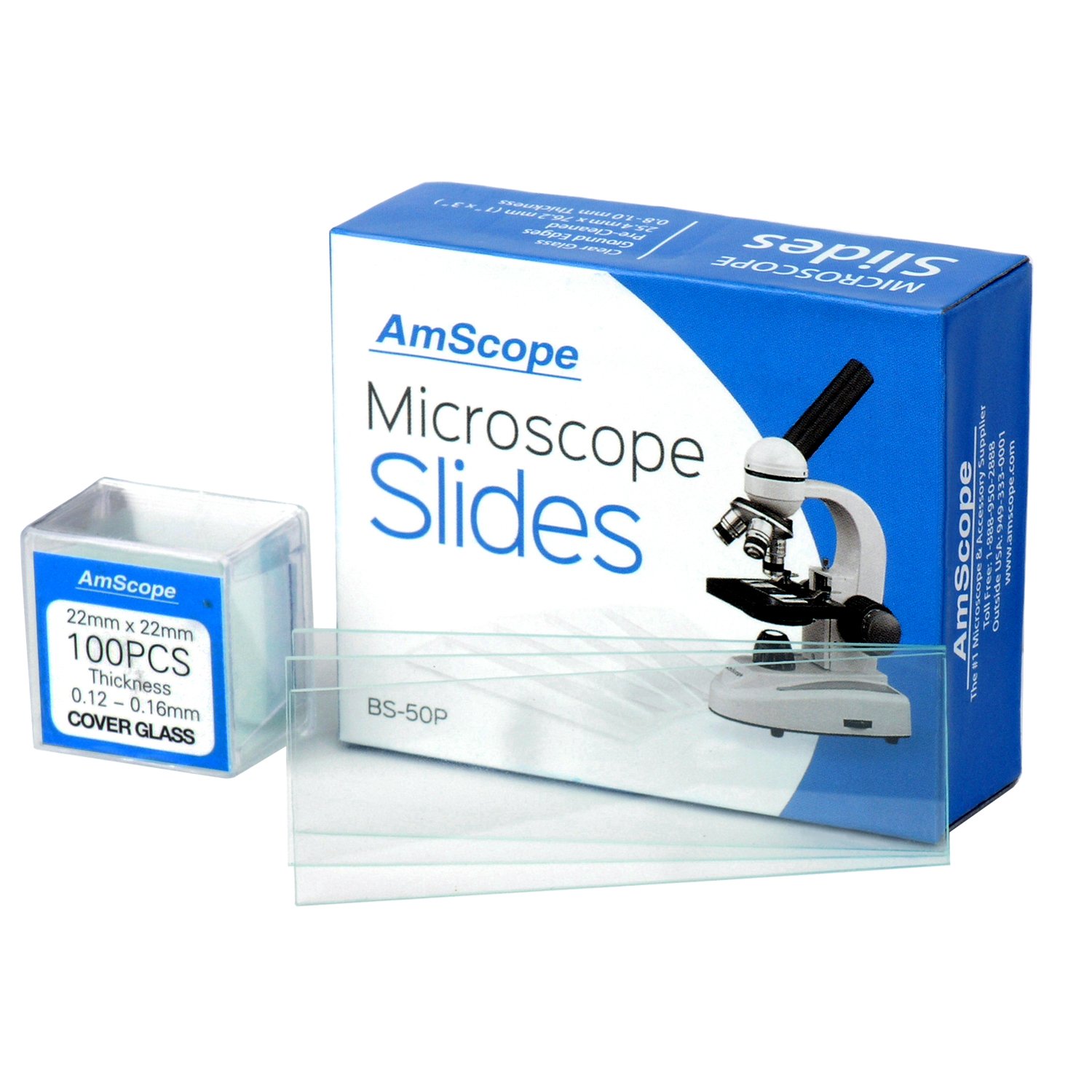 Foto 1 | Portaobjetos Y Fundas Para Microscopios Amscope Bs-50p-100s-22 - Venta Internacional.