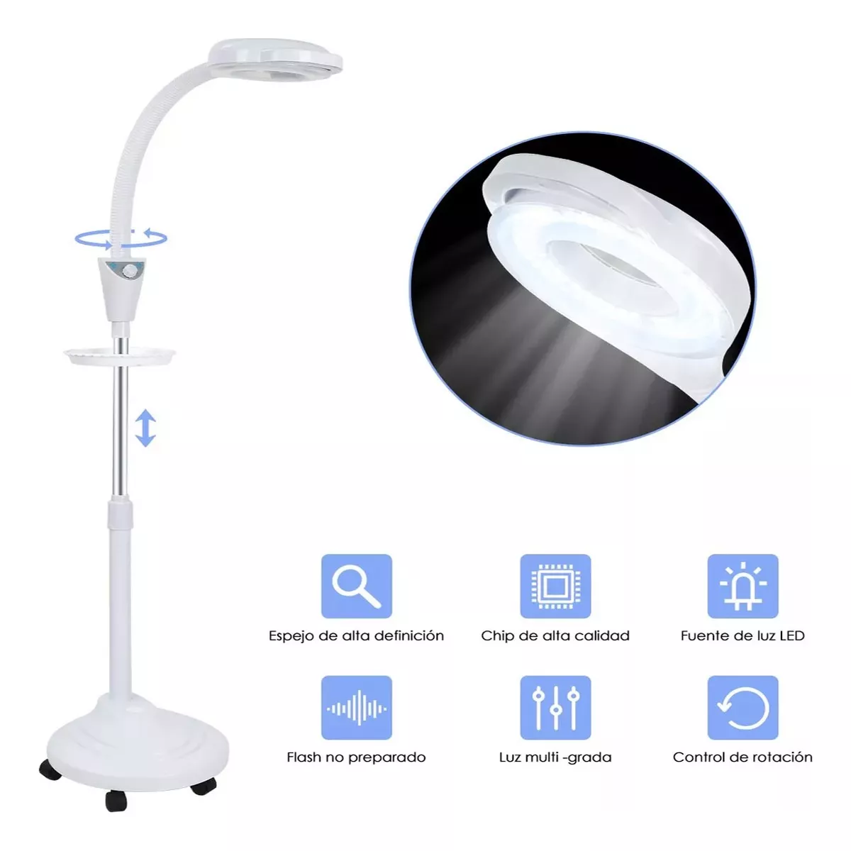 Foto 3 pulgar | Lámpara con Lupa 8x Mueble Estética para Pestañasp  Eo Safe Imports Esi-14703 Blanco