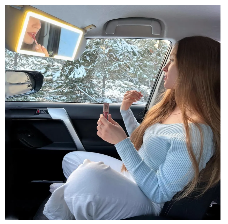 Foto 4 pulgar | Espejo De Maquillaje De Visera De Coche Con 3 Modos Luz Led