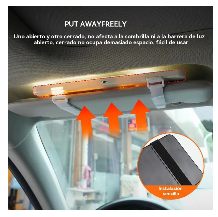 Foto 7 pulgar | Espejo Para Carro Maquillaje Led Recargable 3x+1x