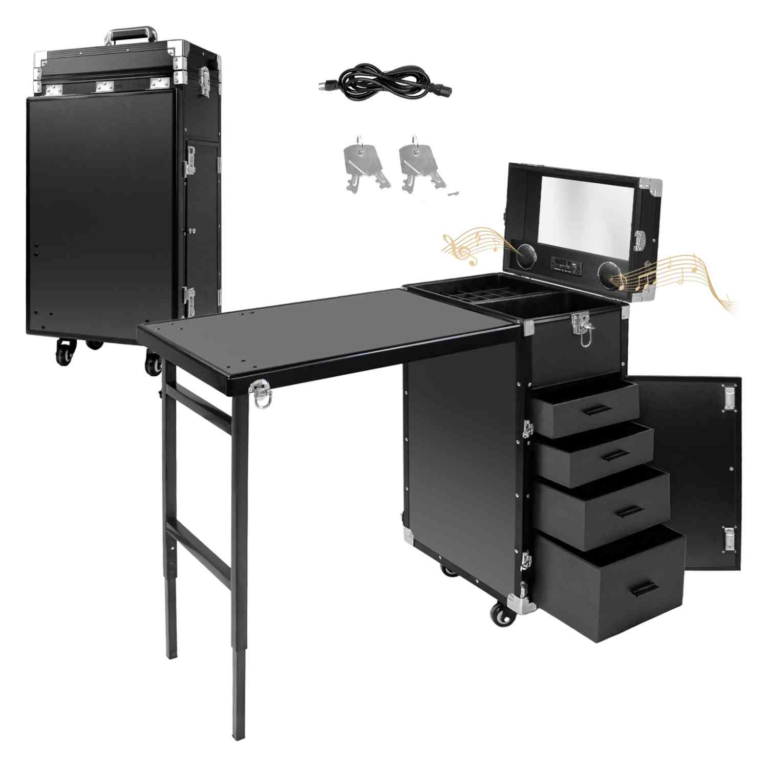 Foto 2 | Mesa Manicura Nanofort Plegable con Bluetooth/Usb/Bocinas color Negro