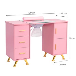 Foto 2 | Mesa de Manicura con Colector de Polvo Eléctrico Rosa