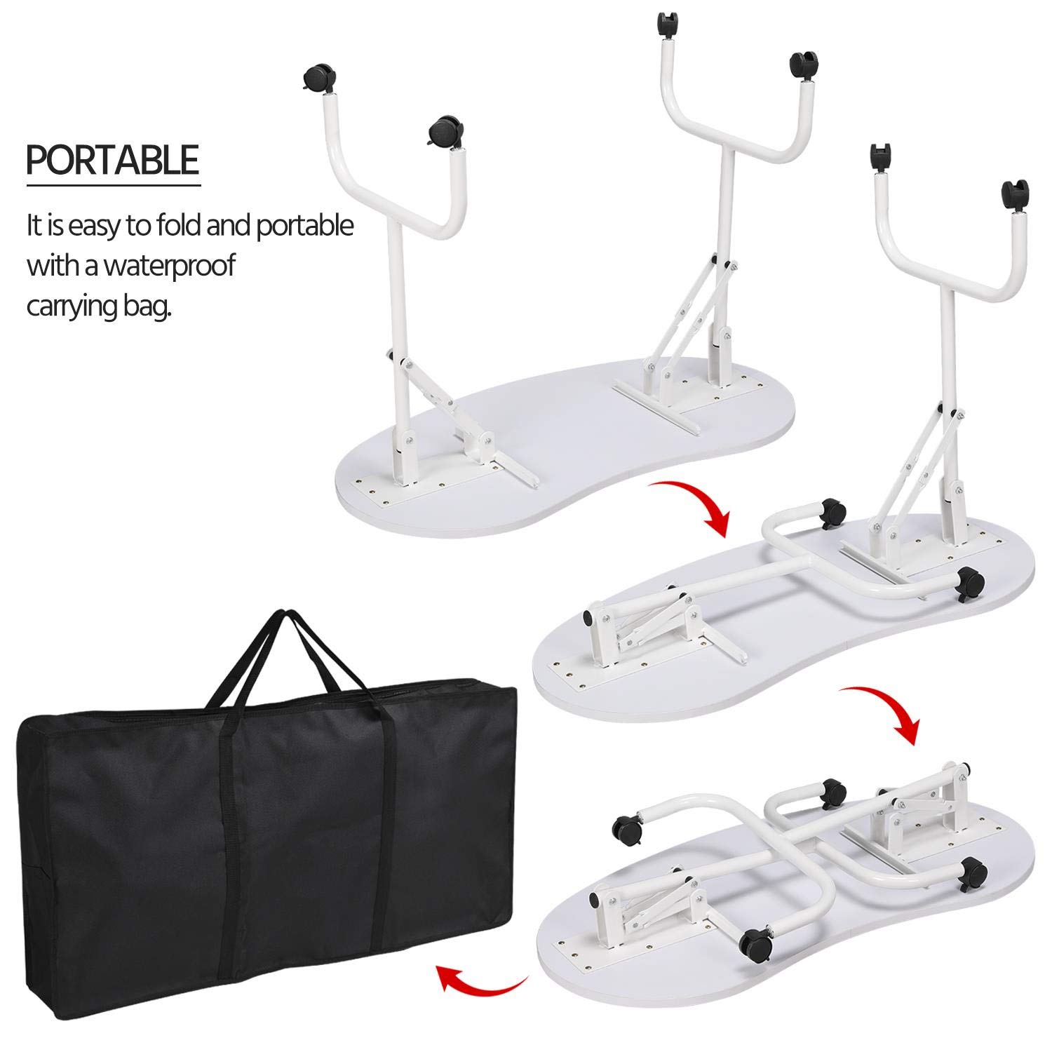 Foto 5 | Mesa De Manicura Yaheetech Portátil Y Plegable De 37 Pulgadas, Blanca - Venta Internacional.