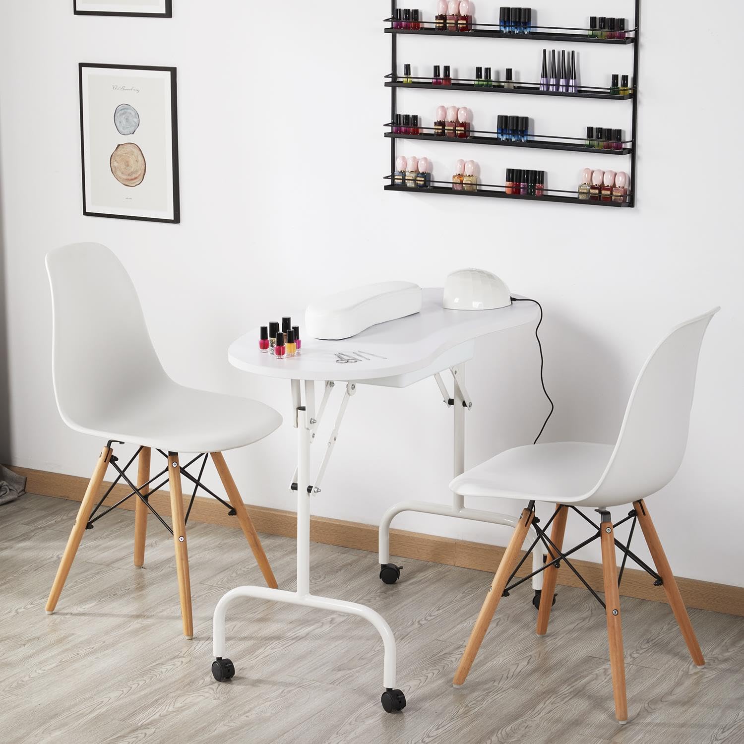 Foto 7 | Mesa De Manicura Yaheetech Portátil Y Plegable De 37 Pulgadas, Blanca - Venta Internacional.