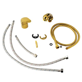 Foto 4 | Regadera Con Manguera Y Mezcladora Monomando Dorado Letmex X-601g
