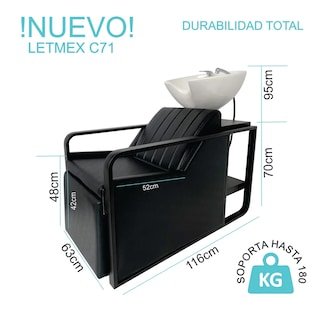 Foto 5 | Lavacabezas Con Reposapiés Estética Barbería Salón De Belleza C71 Letmex