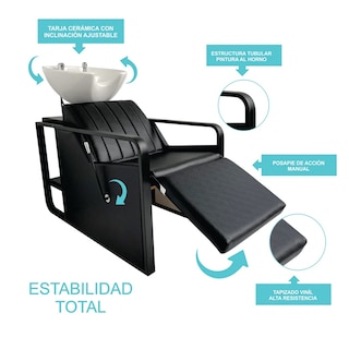 Foto 6 | Lavacabezas Con Reposapiés Estética Barbería Salón De Belleza C71 Letmex