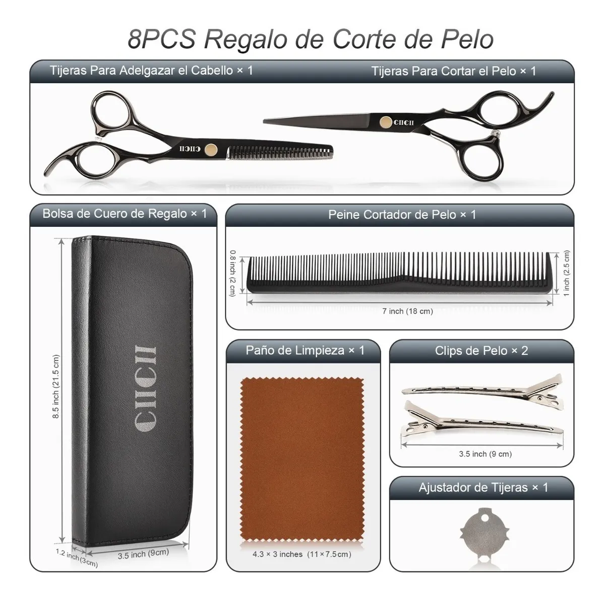 Foto 4 pulgar | Tijeras de Barbero más Kit Cortadoras de Cabello