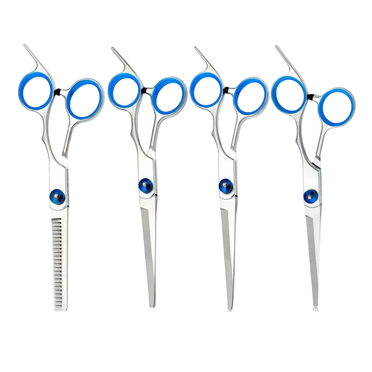 Foto 2 pulgar | Tijeras Estilista Barbero Profesionales Para Cortar Cabello Plata Azul