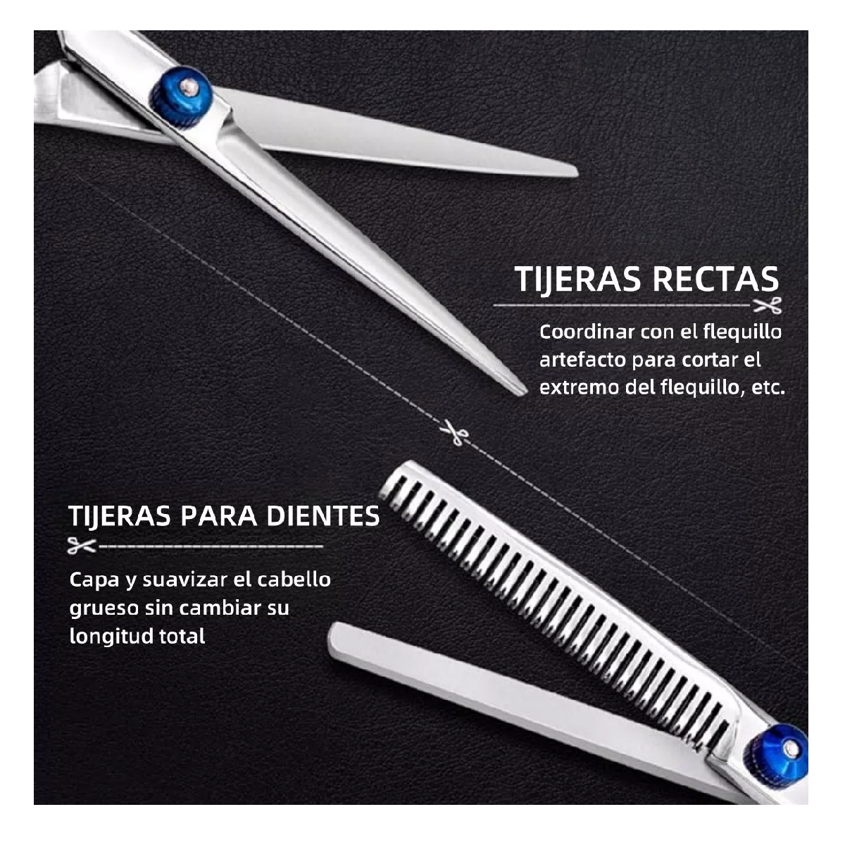 Foto 5 pulgar | Tijeras Estilista Barbero Profesionales Para Cortar Cabello Plata Azul