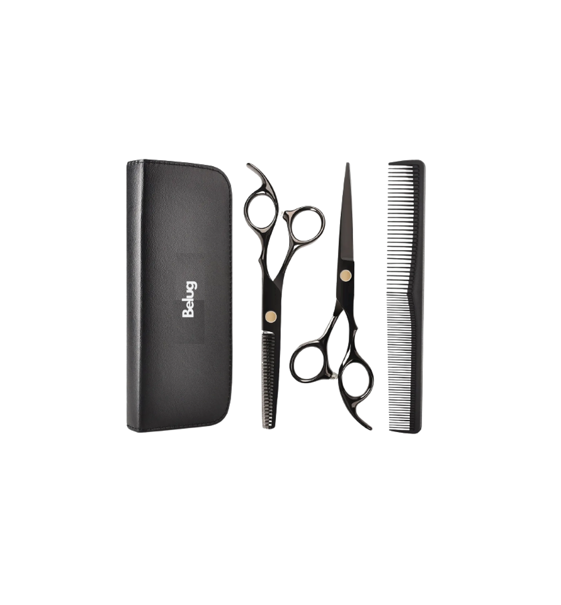 Foto 2 pulgar | Tijeras De Barbero Belug Más Kit Cortadoras De Cabello Negro