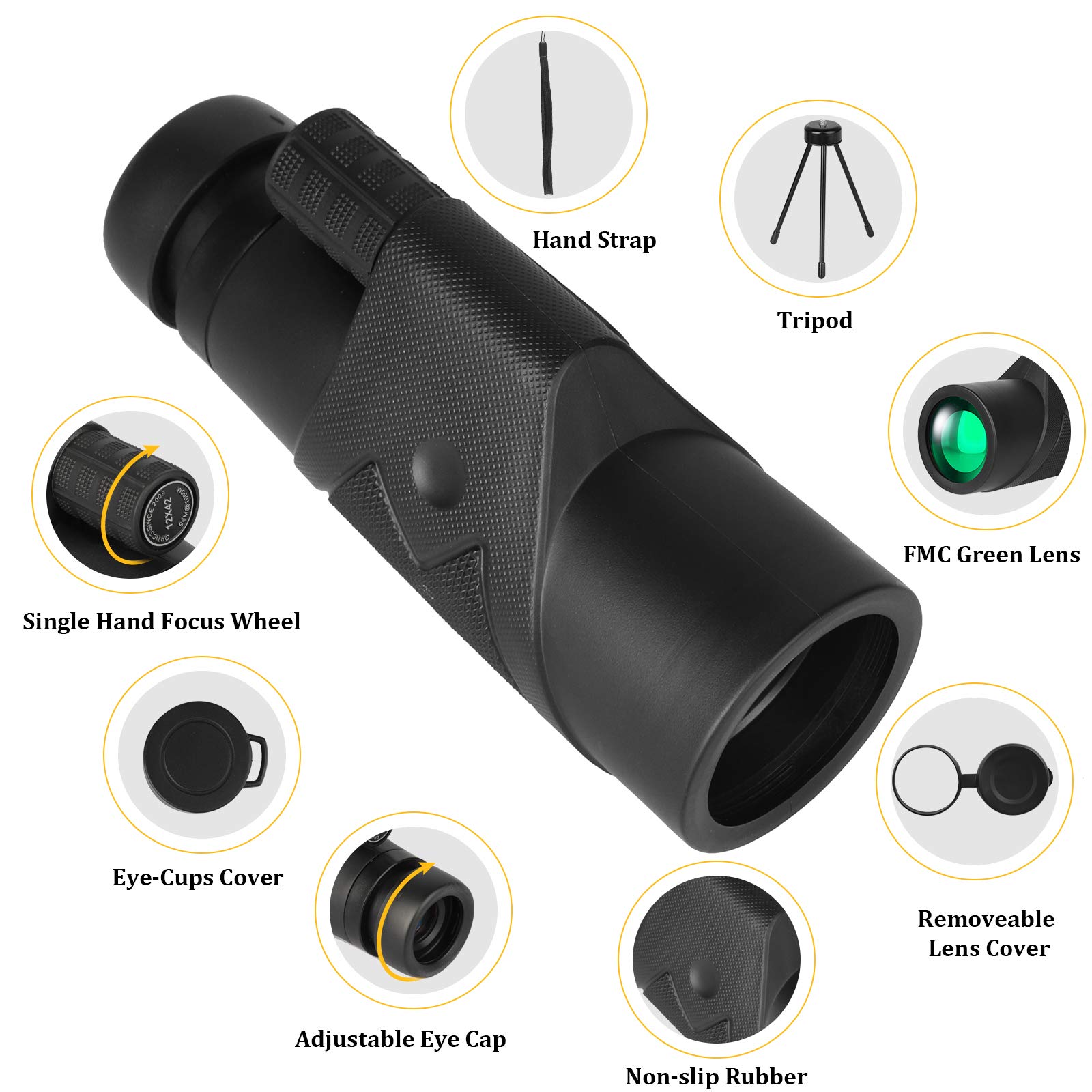 Foto 8 pulgar | Telescopio Monocular Eeekit 12x42 Con Soporte Y Trípode Para Smartphone - Venta Internacional.