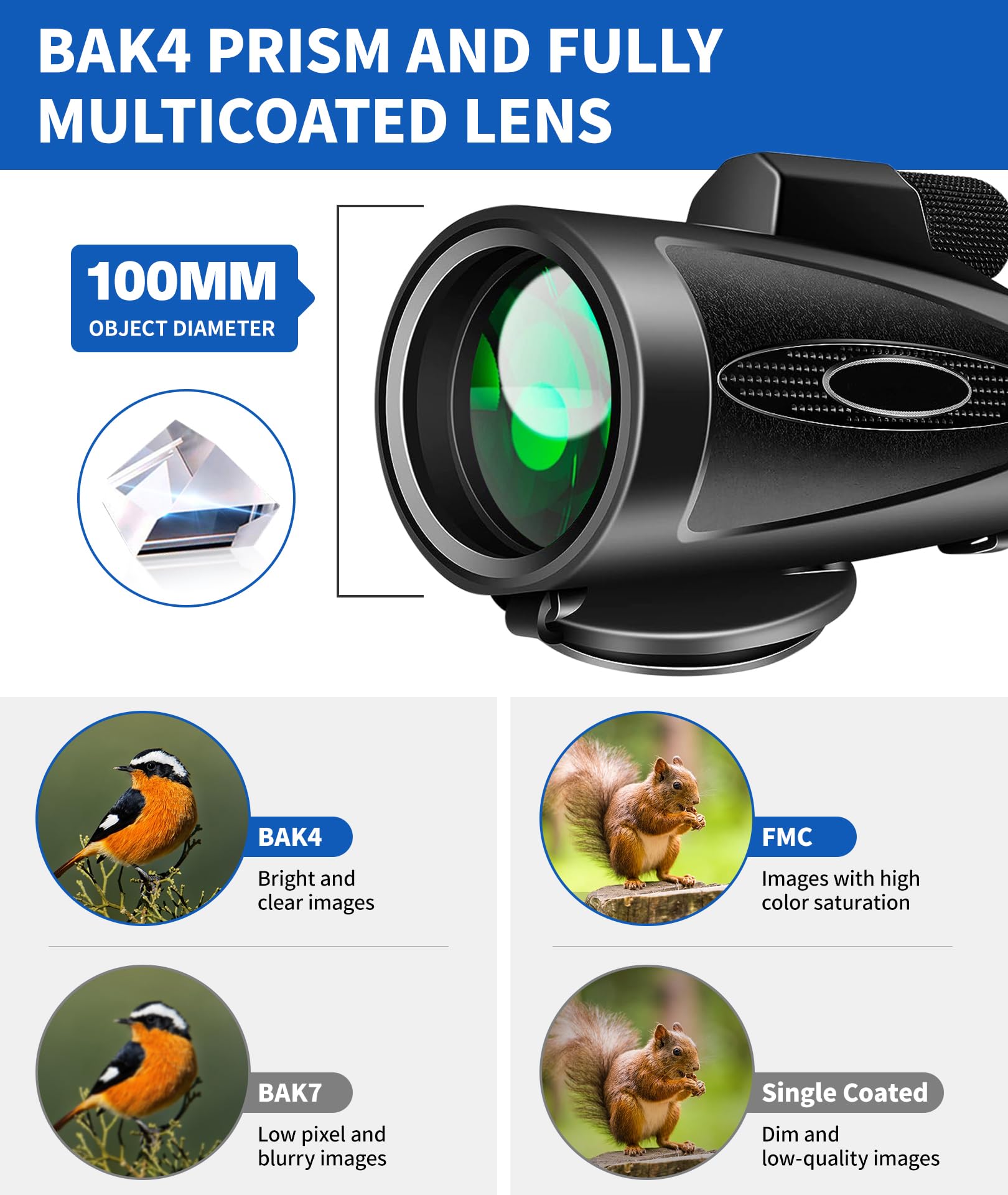 Foto 4 pulgar | Telescopio Monocular Md.life 80x100 De Alta Potencia Con Adaptador - Venta Internacional.