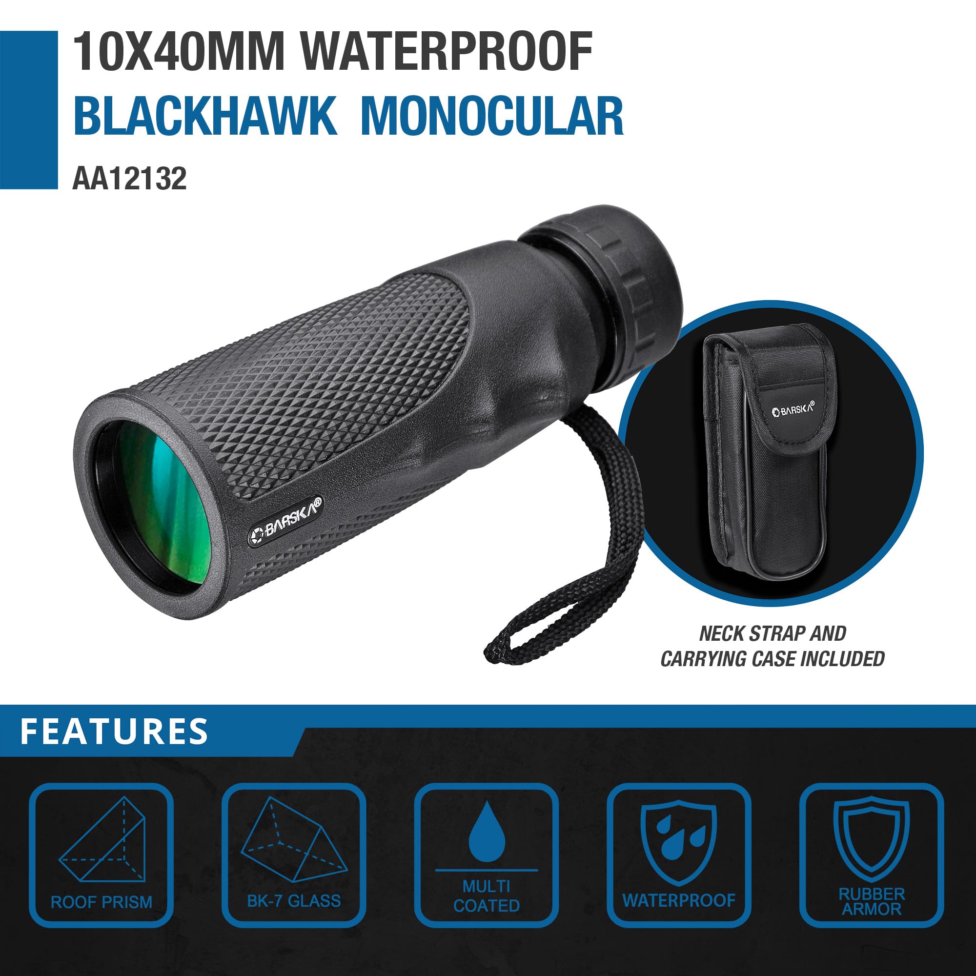 Foto 3 pulgar | Monocular Barska Blackhawk Impermeable 10x40 Mm - Venta Internacional.