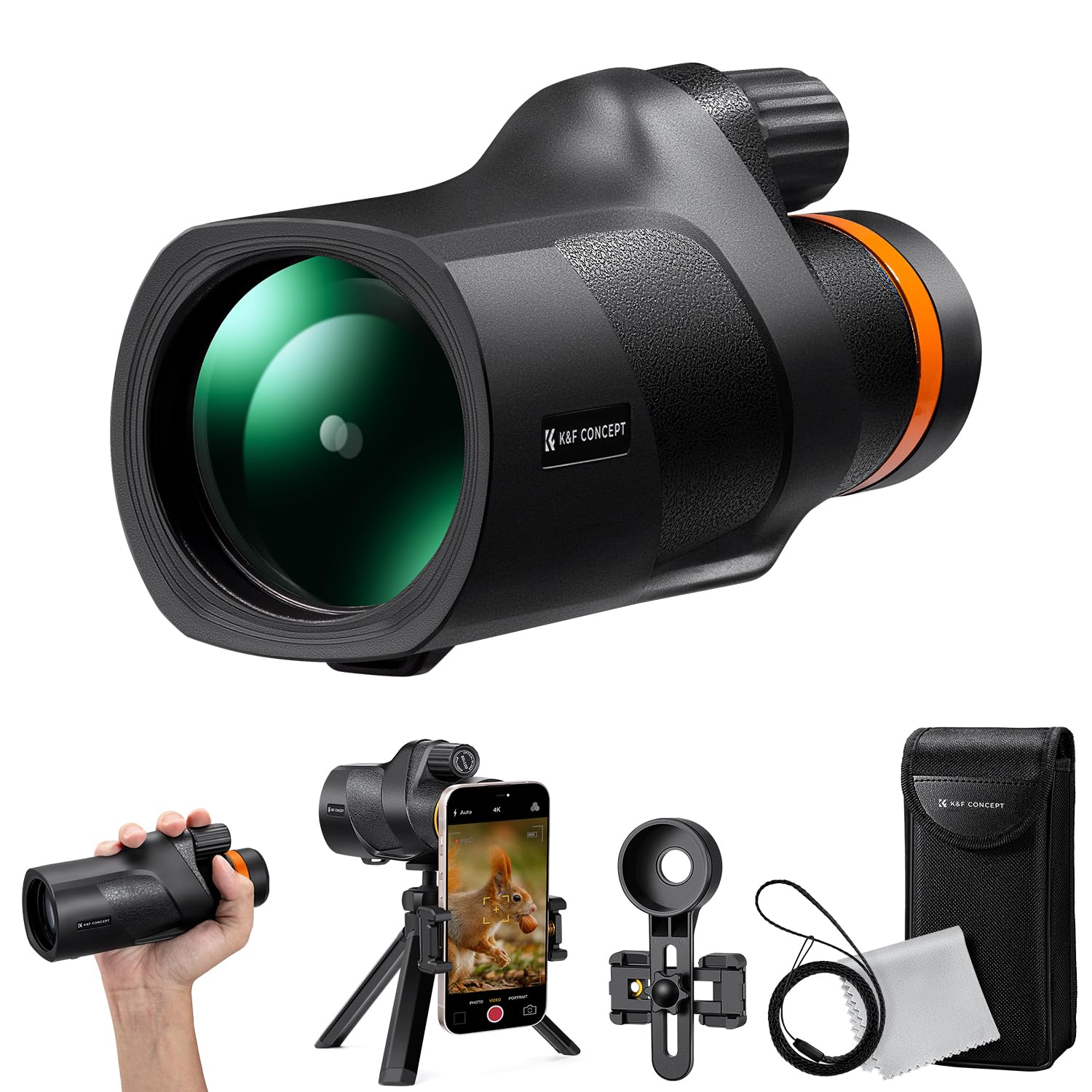 Telescopio Monocular K&f Concept 80x100 Con Adaptador Para Smartphone - Venta Internacional.