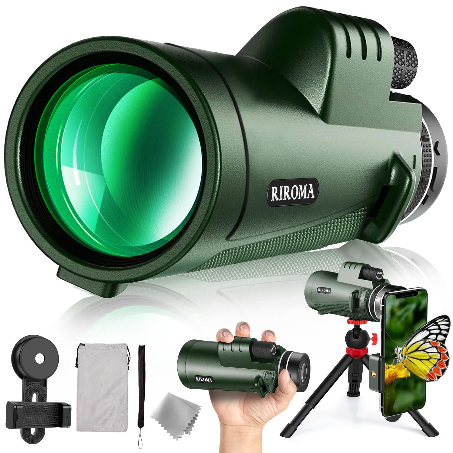 Foto 2 pulgar | Telescopio Monocular Riroma 40x60 Con Soporte Para Smartphone Y Soporte - Venta Internacional.